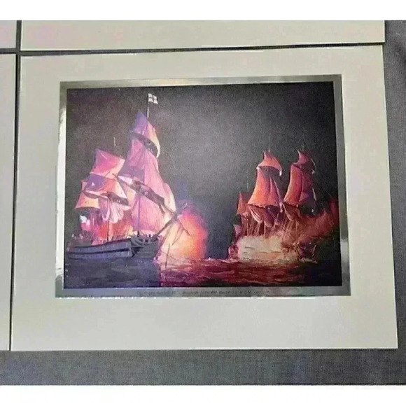 U.S. Ships of 76 Set William Nowland Van Powell Vintage Foil Color-Etched Prints - Picture 6 of 10